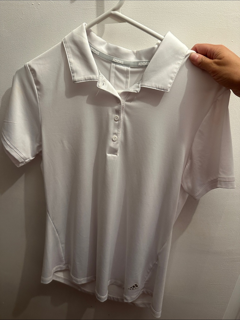 adidas White Short-Sleeve Performance Polo
